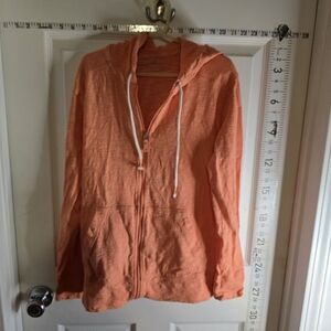 Eddie Bauer Orange Lightweight Zip Hoodie Jacket